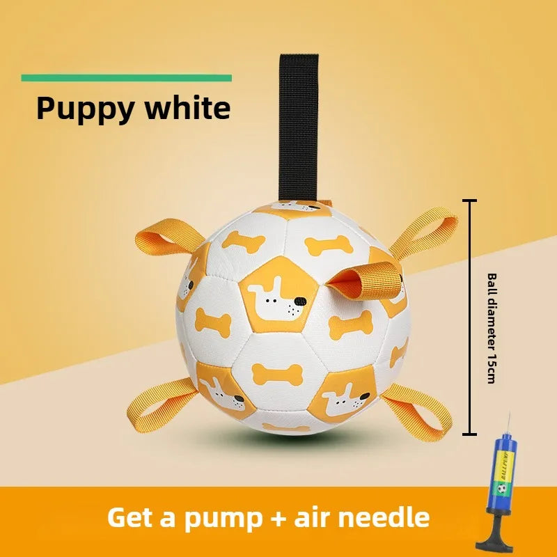 Dog outdoor chewing toy that is durable, bite-resistant and makes sound - inflatable football toy