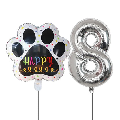 2 pieces/set Let us Pawty Big Dog PAWS Aluminum Balloons 30 inch figure 1 2 3 4 year old birthday party decoration Balloon Baby