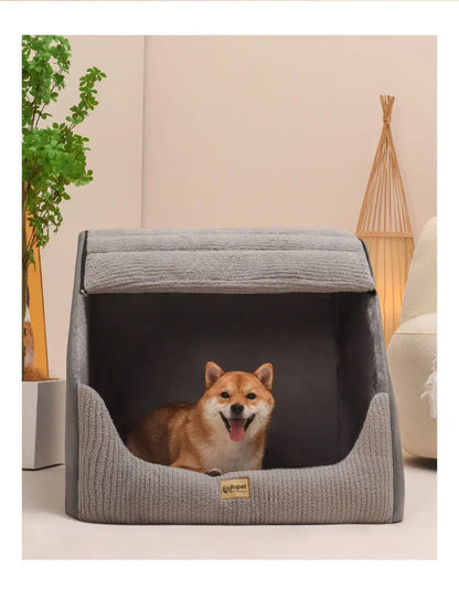 New Kennel Warm Winter Medium Large Dog Golden Retriever Removable and Washable Closed Bed Room  Villa Cat Nest Pet Supplies