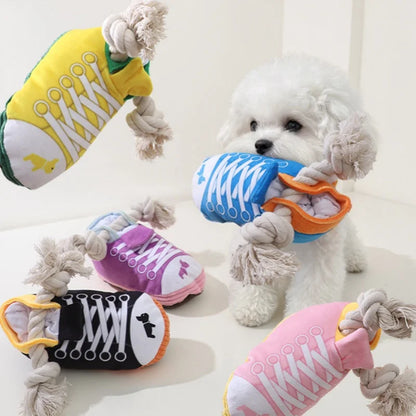 1PC Soft Bite-Resistant Dog Toy Sneakers Molar Toy Shoes Model Dog Love Bite Hiding Food Toys