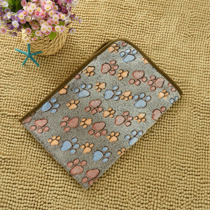 Soft Flannel Fleece Cat Dog Blanket Bed Mats Paw Foot Print Warm Pet Blanket Sleeping Beds Cover Mat For Dogs Cats Pets supplies