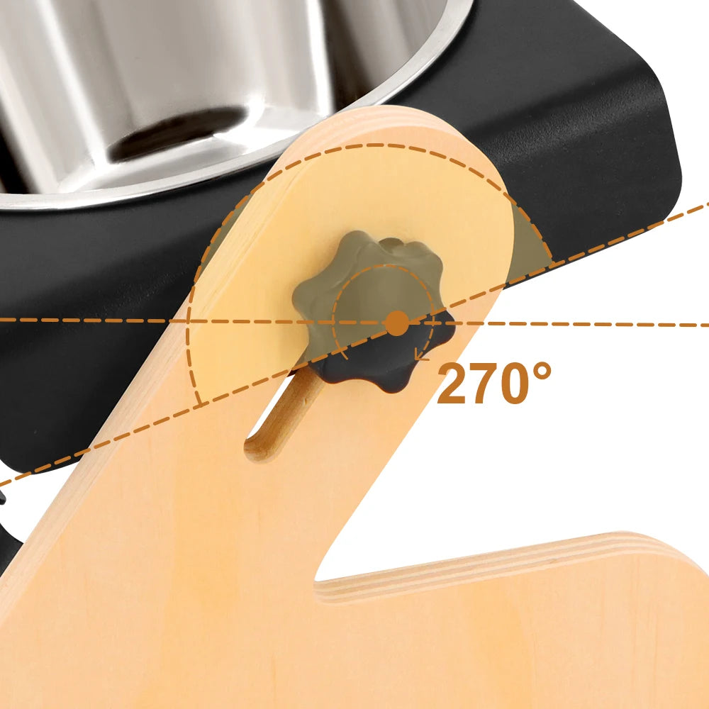 Elevated dog food and water bowl, metal stand 2 stainless steel bowls, adjustable tilt angle, suitable for small dogs and cats