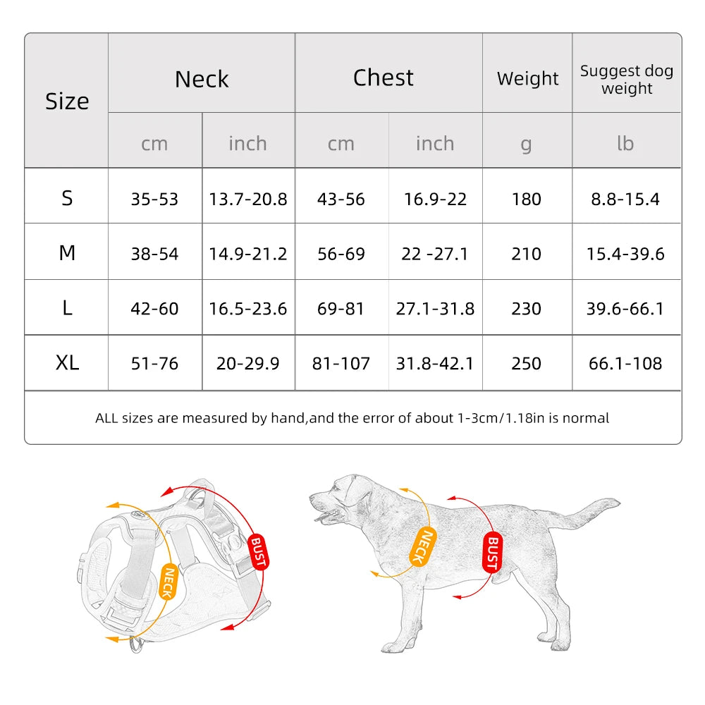 No Pull Dog Harness Pet Reflective Nylon Adjustable Medium Large Naughty Dog Vest Safety Vehicular Lead Walking Running