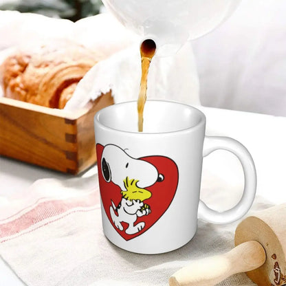 Manga Snoopy Woodstock Cartoon Dog Coffee Mug DIY Customized Ceramic Tea Milk Mug