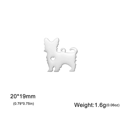 5 pieces/batch Cute Sausage Dog Wolf Pendant Stainless Steel DIY Earrings Bracelet Jewelry Fashion Jewelry Making