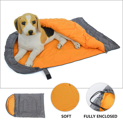 Dog Sleeping Bag Winter Warm Portable Foldable Outdoor Dog Blanket Polar Fleece Travel Pet Bed Pet Sleeping Bag
