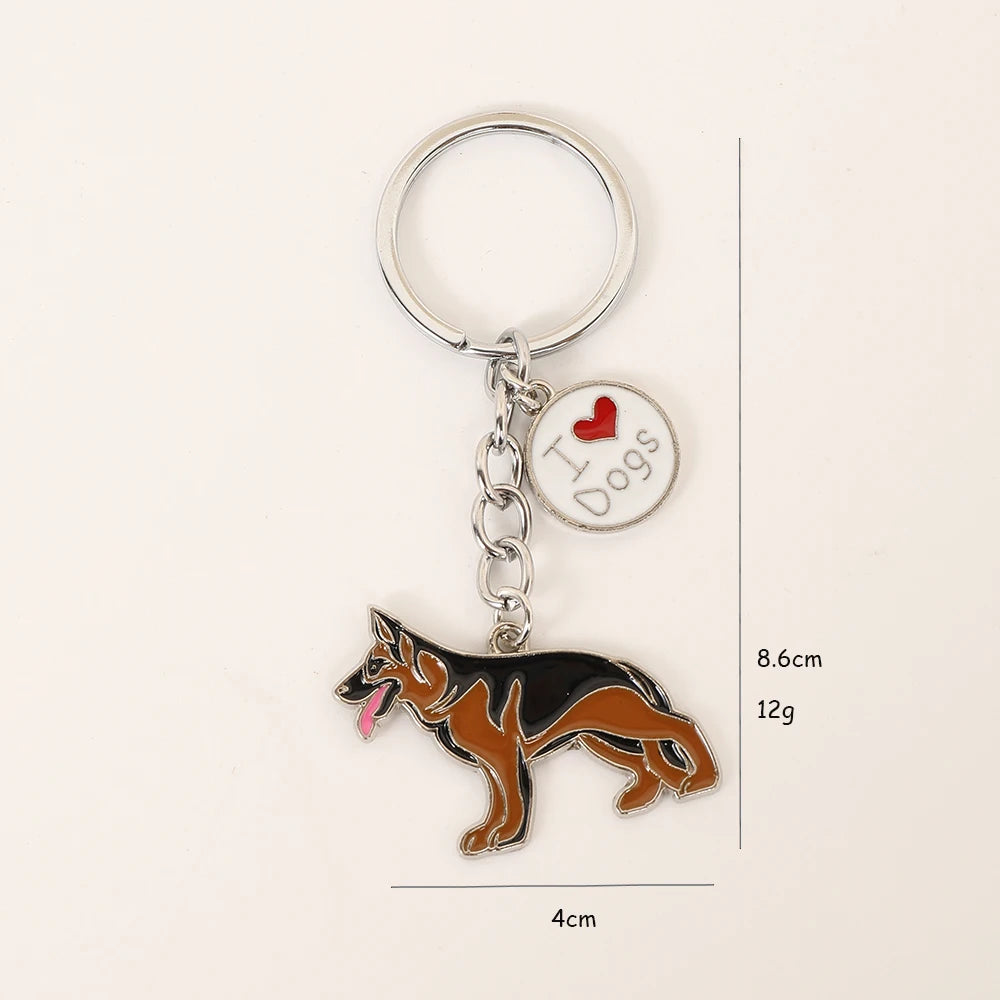 I LOVE Alaska Husky Dog Keychain Cute animal Cartoon dog Keychain dog Gift For woman Man Jewelry