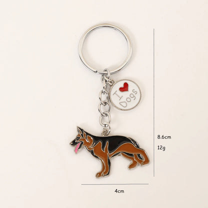 I LOVE Alaska Husky Dog Keychain Cute animal Cartoon dog Keychain dog Gift For woman Man Jewelry