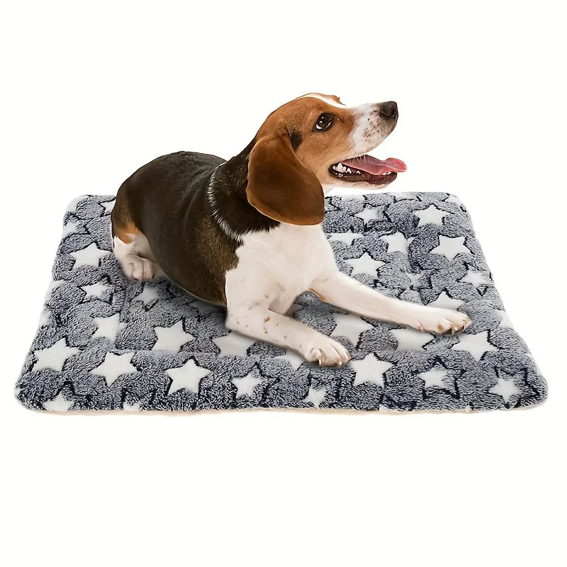 1pc Ultra-Soft Thermal Dog Crate Pad | Winter Heated Pet Bed Mat with Orthopedic Support for Warm Sleeping