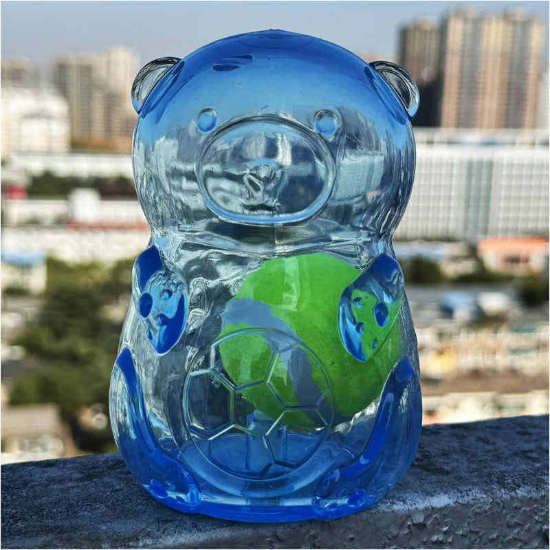 Pet Dog Chew Toy Outdoor Pet Puppy Bite Resistant Molar Floating Rubber Tennies Bear Squeaky Toy Dog Squeaky Toy Accessories