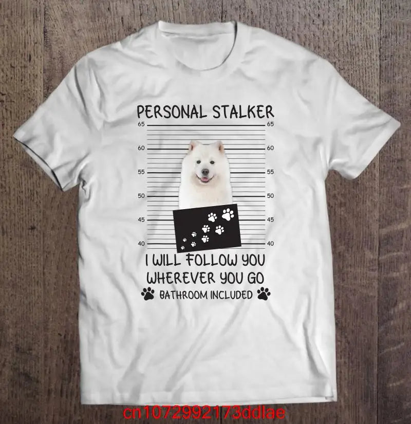 the DOG STALKER - Beautiful Longgar's Lover Dog, Funny Dog I Will Follow You Samoyed Men's T-Shirt, Anime Vintage
