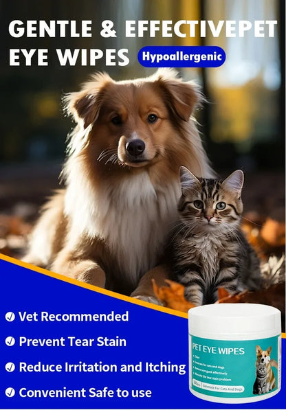 the TEAR WIPES - Pet Cleaning Products Eye Wipes to Remove Tear Marks, Cleaning Wet Tissues, Cat/Dog Wiping Eyes Removing Tear Marks and Cleaning Pet