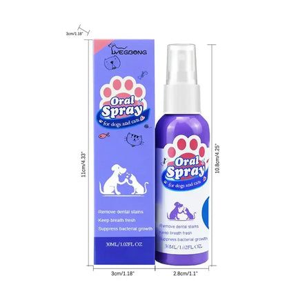 the DOGGY BREATH SPRAY - Pet Teeth Cleaning Spray, Prevent Calculus Cat/Dog Tartars, Bad Breath Removal, Dog Keep Fresh Breath, Deodorization Pet Oral Care Spray