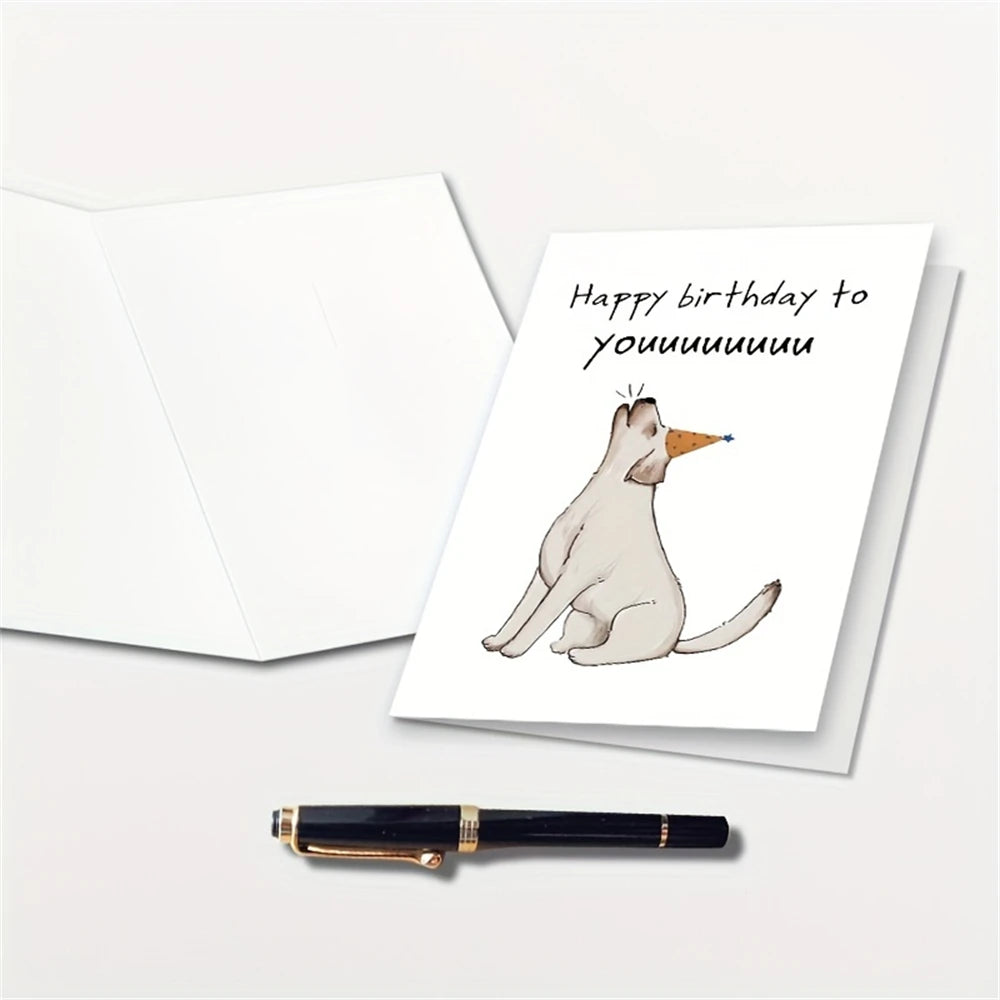 1pc,Funny Birthday Card from Dog, Cute Dog Birthday Card, Bday Card for Dog Owner, Dog Yap Happy Birthday To You Card