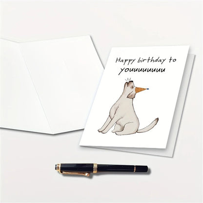 1pc,Funny Birthday Card from Dog, Cute Dog Birthday Card, Bday Card for Dog Owner, Dog Yap Happy Birthday To You Card