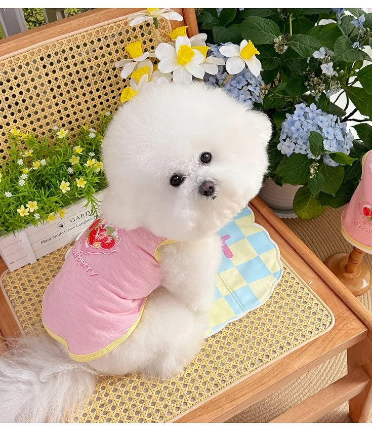 Pet Dog Cat Puppy Japanese Korean Soft Cute Spring Summer Vest Small Medium Dog Teddy Bichon Clothing Supplies
