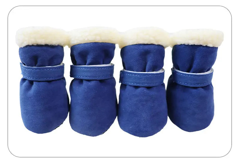 the SNOW DOG SLIPPERS - 4PCS Winter Waterproof Warm Non-Slip Snow Boots for Small Breeds Dogs, Puppy Outdoor Walking Dog Socks, Bootie Pet Paw Care