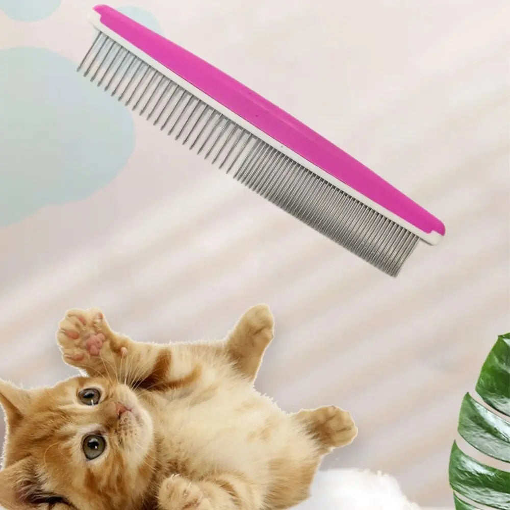 Portable Stainless Steel Pet Open Knot Comb Single Row Pet Supplies Dog Cat Pin Comb Grooming Shedding Tools Pet