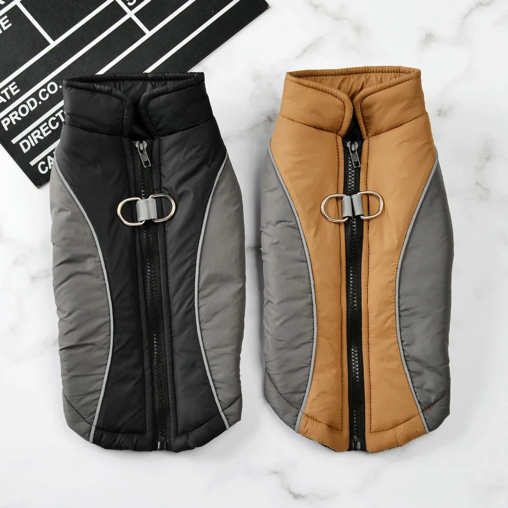 the GLOWGUARD REFLECTIVE JACKET - Reflective Dog Jacket/Coat for Small/Medium Dogs/Cats, Winter Warm Dog Clothes With D-Ring, Windproof Yorkshire Pug Puppy Clothing