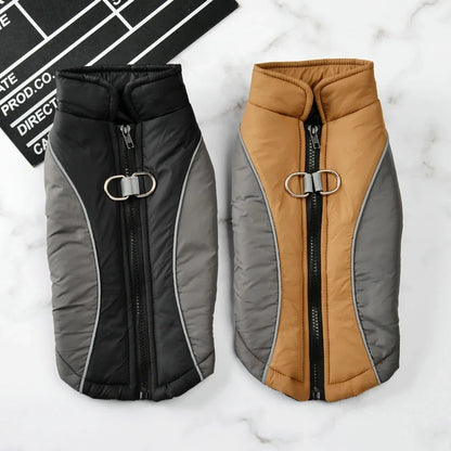 the GLOWGUARD REFLECTIVE JACKET - Reflective Dog Jacket/Coat for Small/Medium Dogs/Cats, Winter Warm Dog Clothes With D-Ring, Windproof Yorkshire Pug Puppy Clothing