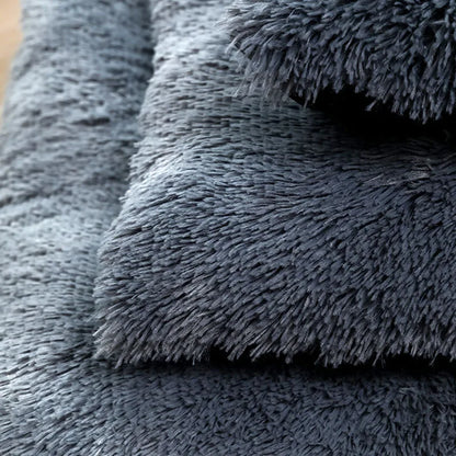 Long Plush Rectangle Bed Non-Slip Bottom Winter Sofa Bed Mat For Small Dogs Chiwawa Bed Kennel Sleeping Mattress Dog Supplies XS