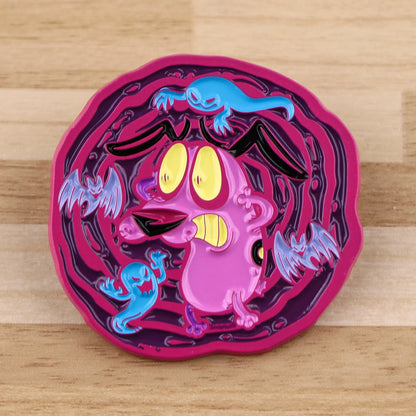 Cowardly Hero Dogs Enamel Pins Anime Figures Badges Metal Lapel Brooch For Backpacks Brooches Fashion Jewelry Accessories Gifts