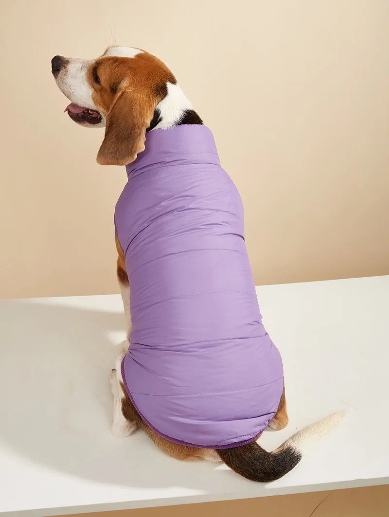 Winter Pet Dog Coat Winter Warmth Clothes Winter Dog Vest With Integrated Keep Warm Fleece Back Zipper For Small Medium Dog