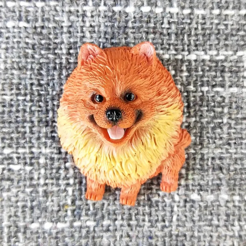 3D animal magnet refrigerator sticker simulation dog labrador Pug corgi Teddy Bichon resin Craft wall door home decoration gifts