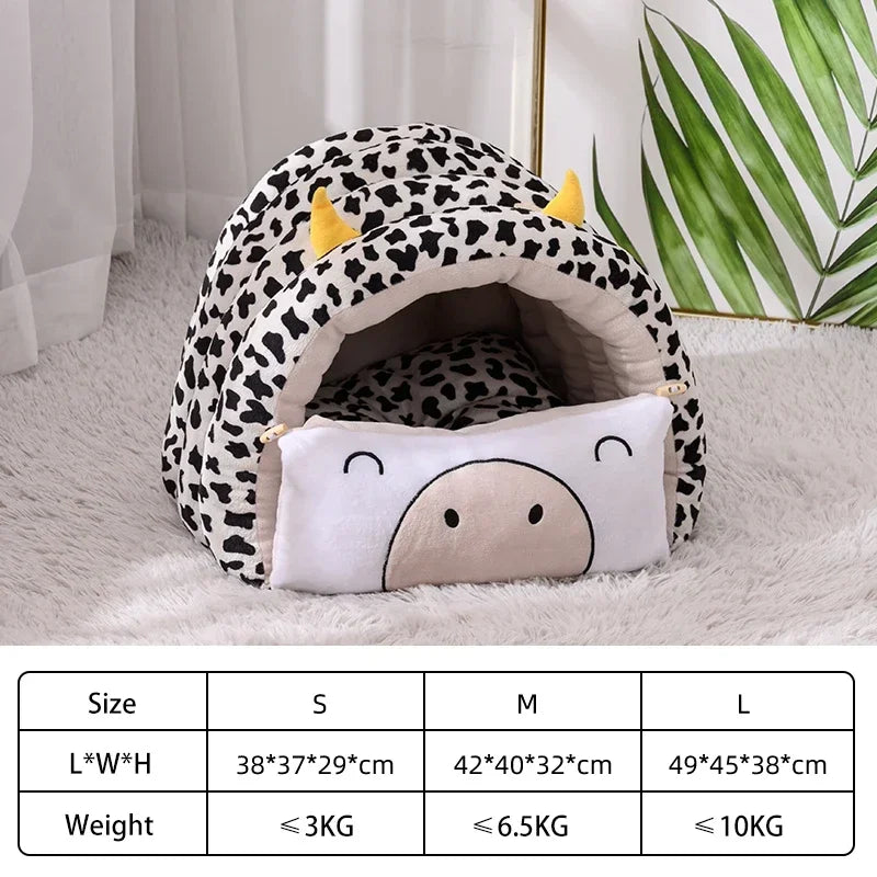 2 In1 Dinosaur Pet Dog House Foldable Cat for Small Dogs Bed Winter Warm Puppy Pads Sofa Removable Sleeping Kennel Nest Products