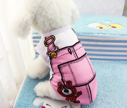 Pet Dog Clothes Cartoon Clothing Puppy Dogs Soft Vests Summer Shirt Casual T-Shirt for Small Pet Supplies