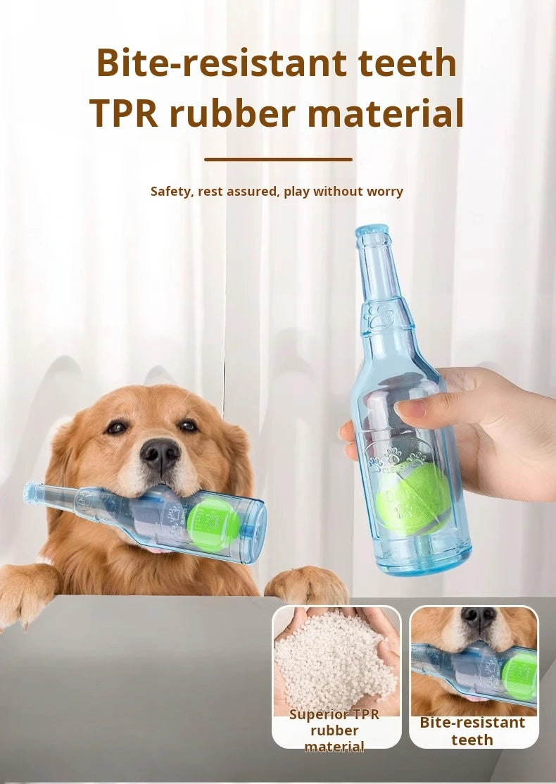 the BOTTLEBOUNCE PLAY BALL - Dog Toy Bottle Sound Chew Ball, Pet Toys Interactive Ball for Big Dog/Small, Dog Pet Training Tennis Bottle, Pet Supplies