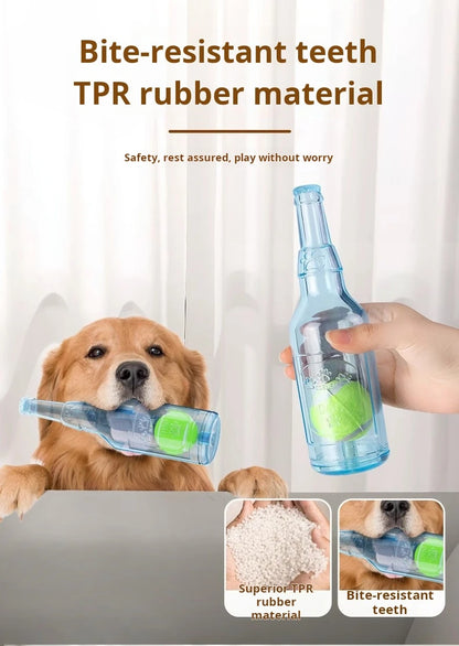 the BOTTLEBOUNCE PLAY BALL - Dog Toy Bottle Sound Chew Ball, Pet Toys Interactive Ball for Big Dog/Small, Dog Pet Training Tennis Bottle, Pet Supplies