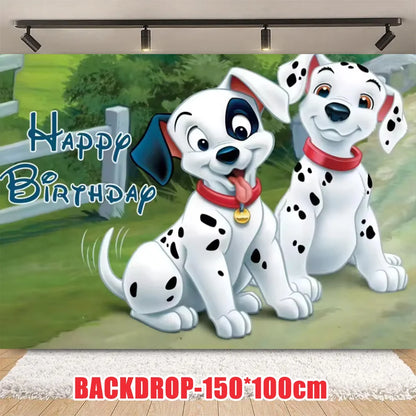 Disney 101 Dalmatians Birthday Party Supplies Cartoon One Hundred and One  Dog Balloon Backgrounds Cake Topper Banner Kids Gifts