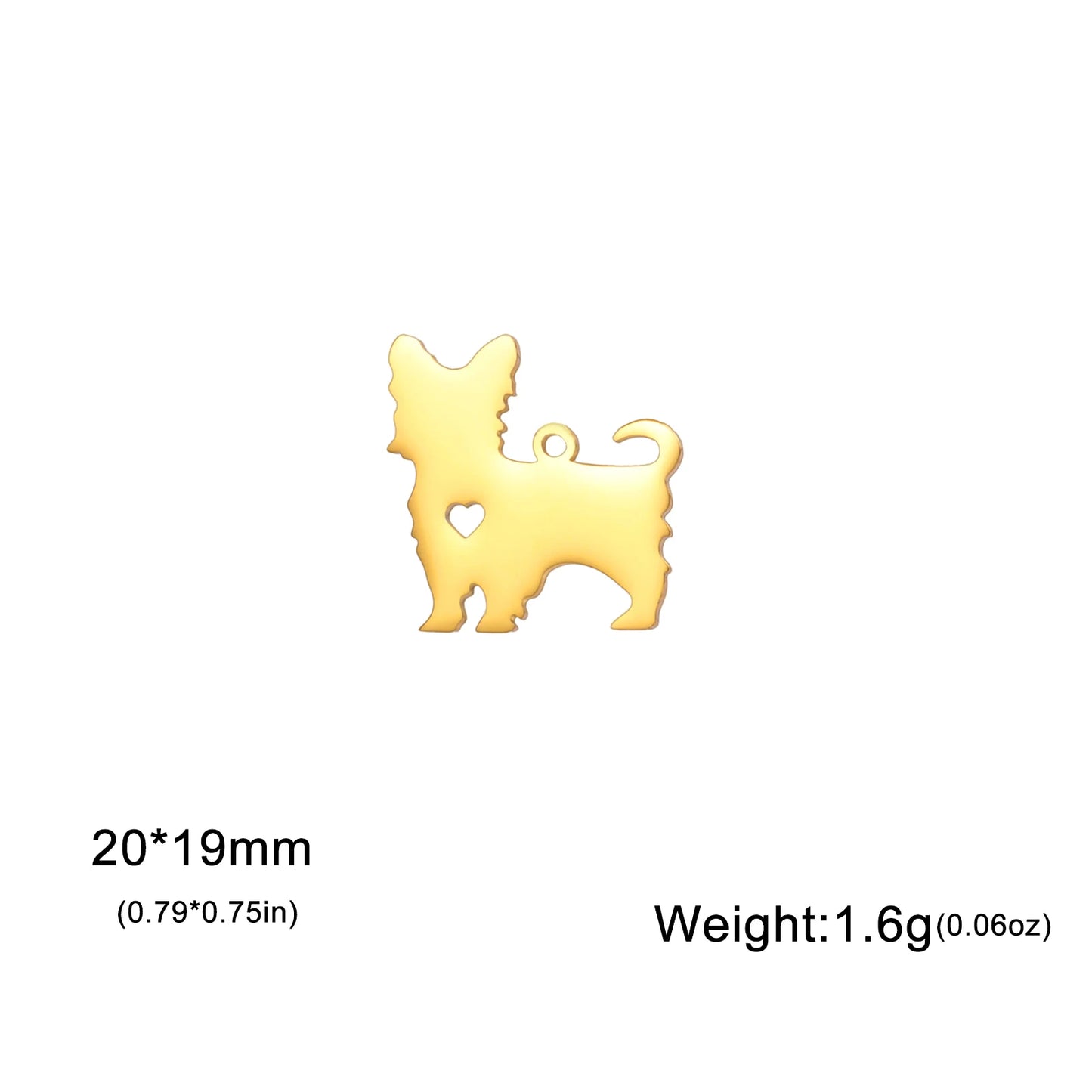 5 pieces/batch Cute Sausage Dog Wolf Pendant Stainless Steel DIY Earrings Bracelet Jewelry Fashion Jewelry Making