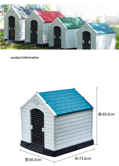 Luxury Dog House Series Outdoor Small Medium Large All Season Rainproof Plastic Kennel Dog House With Window