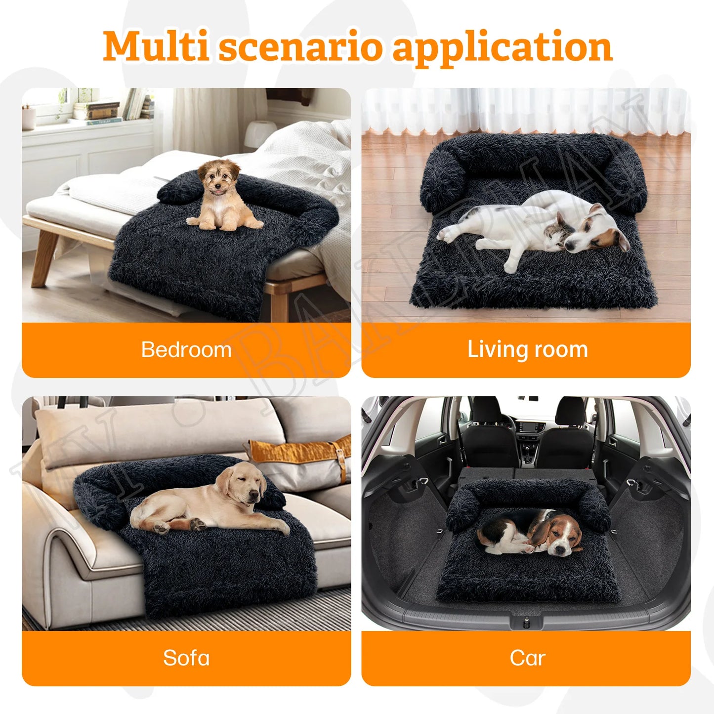 Washable blanket Sofa cover Large dog bed Sofa plush dog pet House sofa cushion plush warm kennel pet cat puppy cushion