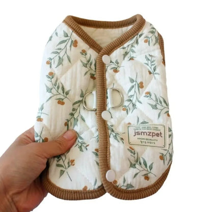 Fashion Cute Rabbit Printed Pet Dog Clothes with Velvet Jacket Pet Supplies Teddy Bear Coat Winter Warm Puppy Clothes Vest Gift