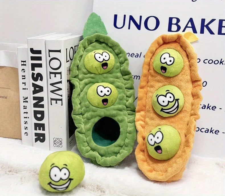 Plush Dog Sniffing Toys Interactive Pet Pea Toys for Small Medium Dogs Puzzle Bite-Resistant Puppy Squeaky Toy Dog Accessories