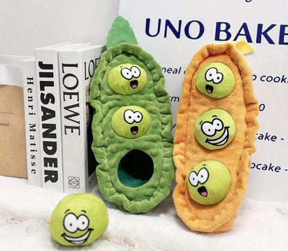 Plush Dog Sniffing Toys Interactive Pet Pea Toys for Small Medium Dogs Puzzle Bite-Resistant Puppy Squeaky Toy Dog Accessories