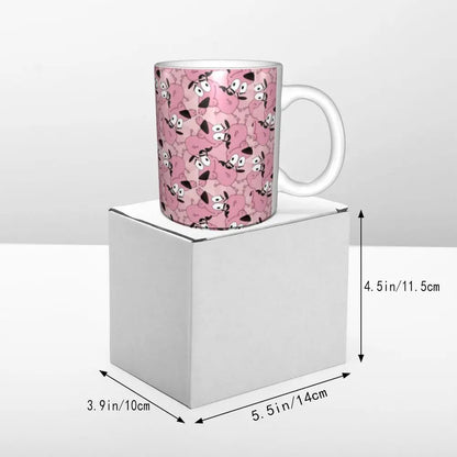 Personalized C-Courage The Cowardly Dog Coffee Mug DIY Ceramic Milk Tea Mug Cup