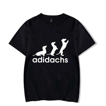 the ADIDACHS - New Men's T-Shirt, Dachshund Dog Lover T-Shirt, Graphic Tee Shirts, Oversized Men/Women T-Shirt, Harajuku Fashion Men's Shirts