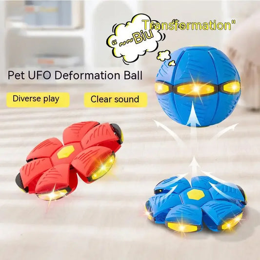 Dog Toys Bouncing Ball Throw Disc Ball with LED Light Toy Kid Outdoor Garden Basketball Game Interesting Throw UFO Disc Balls