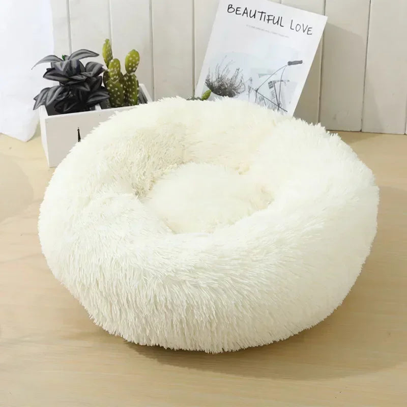 Round  Dogs Bed Cat Bed House Kennel Pet Mats Soft Long Plush Mat Pet Warm Basket Cushion Cats House Sofa Machine Wash Kennel