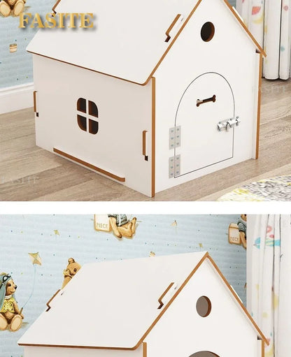 the RED BARN DOGHOUSE - Top Cover Doghouse, Outside Easy Installed Winter Gate Door Window External Entrance Nest, Home Pets Products