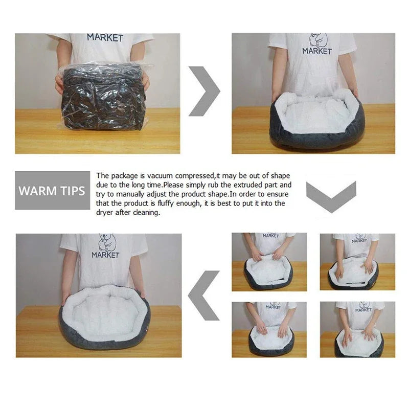 Pet Beds with Thickened PP Cotton Dog Cave Bed and SofaSuitable for Small Puppy Cat Bed