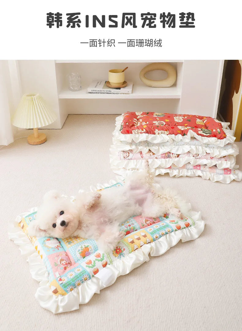 Pet Sleeping Mat Dog Bed Cat Bed Thickened Blanket Pad for Dogs Cats Winter Warm Washable Dog Mattress Pet Blanket Pet Supplies