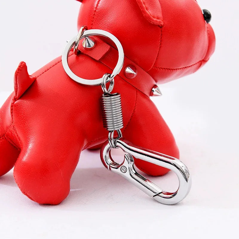 Hip Hop Pitbull Key Chain Charm PU leather Dog Key Pendant Fashion Women's Bag Charm Accessories Car Key Ring Pendant