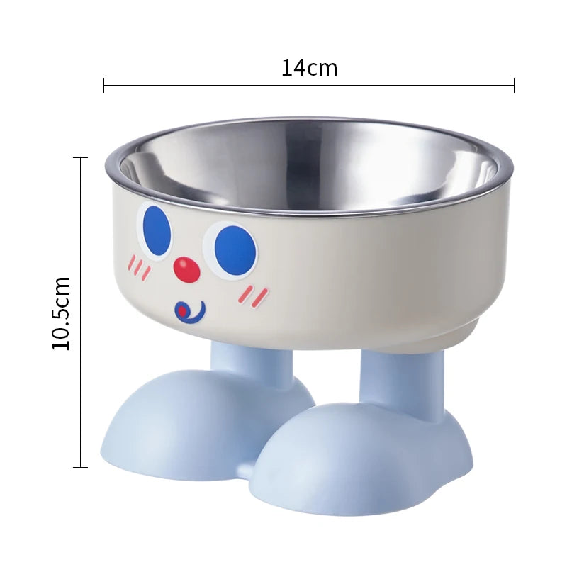 SUPET Cute Smiley Face Stainless Steel Pet Feeding Bowl - Removable, Easy to Clean, Suitable for Small and Medium Dogs and Cats
