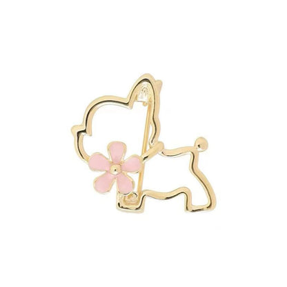 Hollow Cute Puppy Brooch Cartoon Dog Badge Women's Suit Accessories Neckline Anti-Exposure Buckle Pins Fixed Decoration Jewelry
