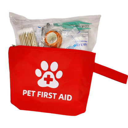 the PET FIRST AID - Pet Emergency Kit, Dog/Cat Travel Kit for Waterproof Resistant High Visibility Reflective First Aid Pouch, Dog Camping Essentials